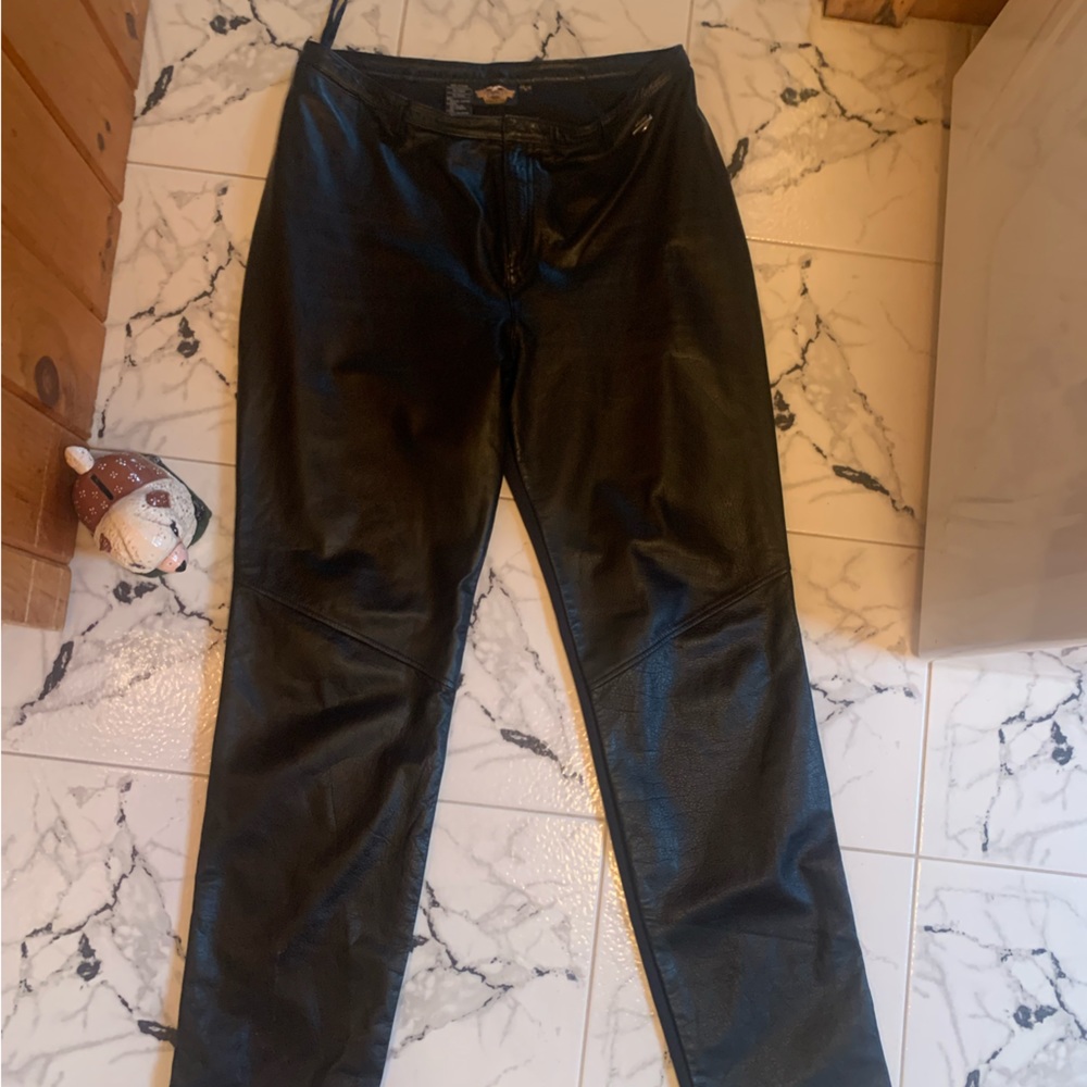 Harley Davidson Lined Leather Pants w/nylon/spandex.